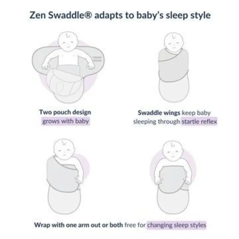 Nested Bean 0-6 Months Baby Zen Classic Swaddle - Cotton